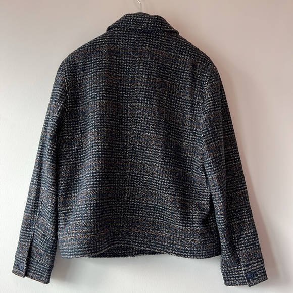 Express Plaid Coat Navy - Picture 6 of 9